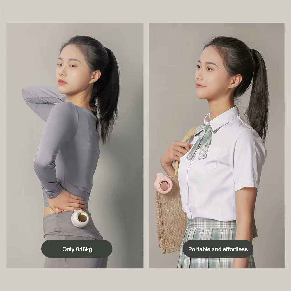 USB Hanging Neck Fan Portable Mute Mini Clip Hanging Waist Electric Fan 900Mah Leafless Fan 3 Speeds for Outdoor Camping Fishing