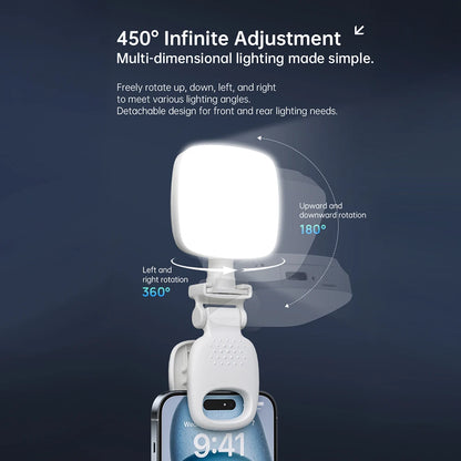 Portable LED Selfie Light Camera Mini Fill Light Rechargeable Phone Night Lights USB Clamp Lamp for Laptop Tablet Tiktok Video