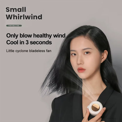 USB Hanging Neck Fan Portable Mute Mini Clip Hanging Waist Electric Fan 900Mah Leafless Fan 3 Speeds for Outdoor Camping Fishing