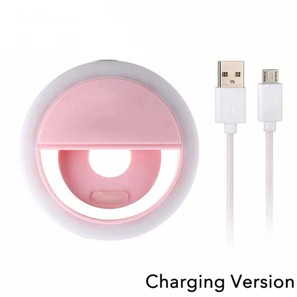 USB Charge Led Selfie Ring Light Mobile Phone Lens Lamp Adjustable Live Brightness Portable Rechargeable Selfie Fill Ring Light