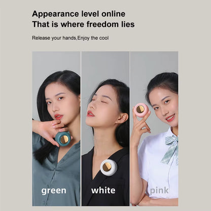 USB Hanging Neck Fan Portable Mute Mini Clip Hanging Waist Electric Fan 900Mah Leafless Fan 3 Speeds for Outdoor Camping Fishing