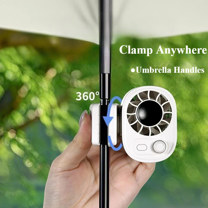 Portable Car Clip Fan 360° Rotatable 100 Speed Wind 12V USB Rechargeable Electric Fan Low Noise Mini Fan Clamp Anywhere